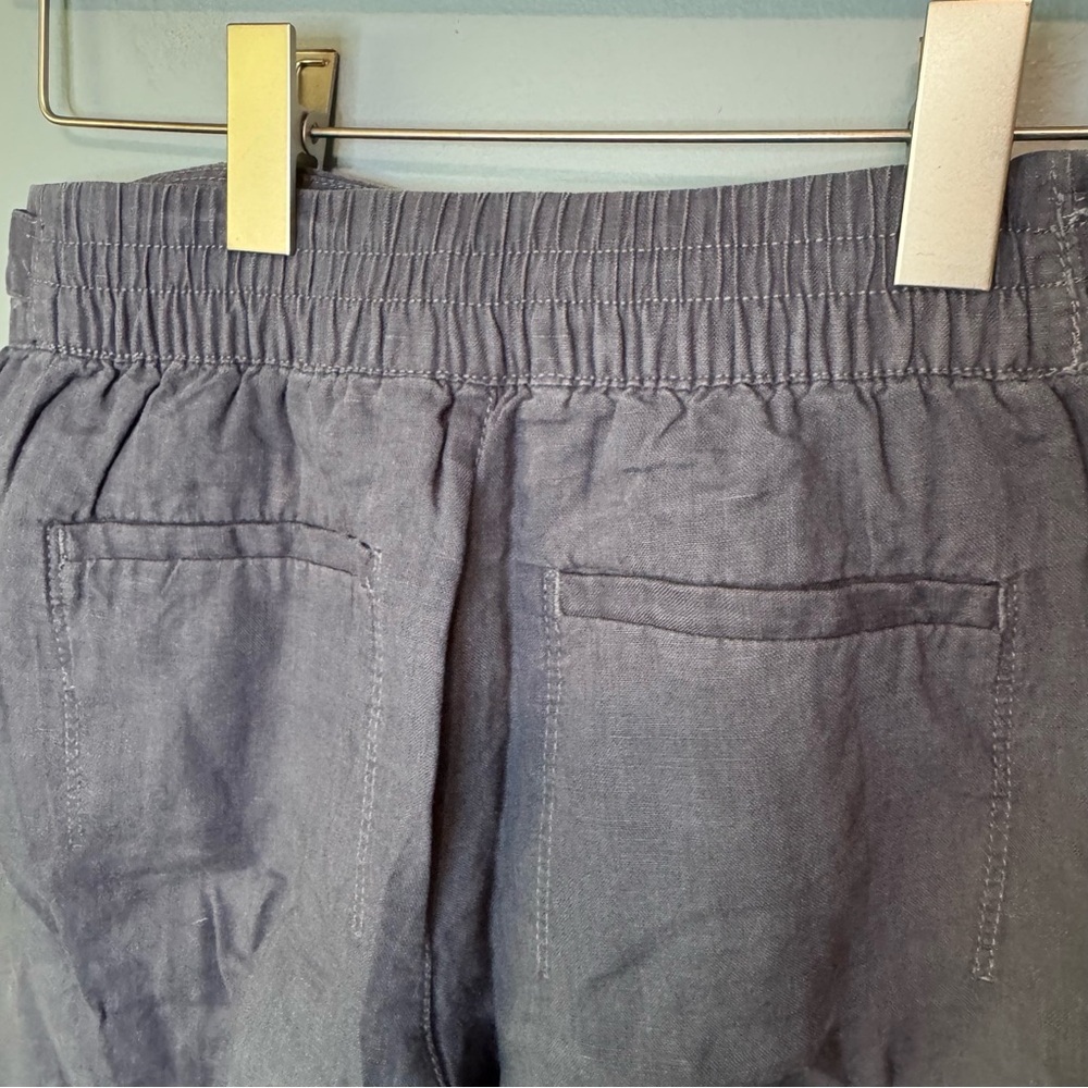ATHLETA Voyager 100% LINEN Relaxed Shorts Granite Blue Adjustable Waist. NWT. 0 - Picture 9 of 15